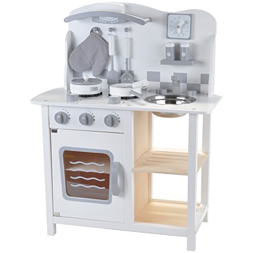 Bandits & Angels Holz-Kinderküche Chef Deluxe Weiß ab 2 Jahren für Jungen und Mädchen – Thekenhöhe 46 cm – inkl. 8 Zubehörteilen – Kinderküche Weiß – Holzküche Bandits & Angels Holz-Kinderküche Chef Deluxe Weiß ab 2 Jahren für Jungen und Mädchen – Thekenhöhe 46 cm – inkl. 8 Zubehörteilen – Kinderküche Weiß – Holzküche von Bandits & Angels