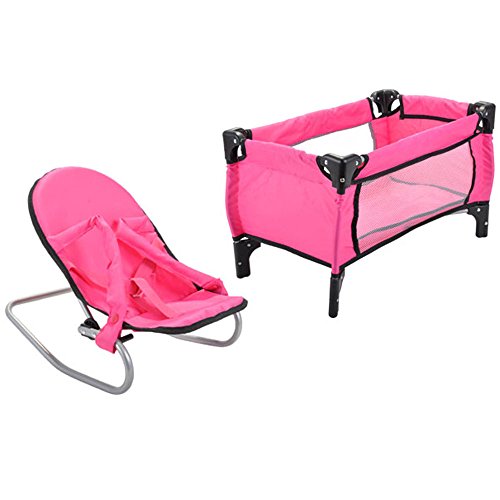 Bandits & Angels Puppenbett und Wippe Pink Angel – Rosa Puppenmöbel – Stuhl mit Sicherheitsgurten und Griffen – Klappbett inklusive Aufbewahrungstasche – für Mädchen Bandits & Angels Puppenbett und Wippe Pink Angel – Rosa Puppenmöbel – Stuhl mit Sicherheitsgurten und Griffen – Klappbett inklusive Aufbewahrungstasche – für Mädchen von Bandits & Angels