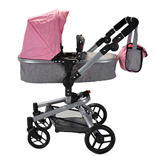 Bandits & Angels Puppenwagen Pink Modern Angel 2in1 Hellrosa ab 3 Jahren – Puppenwagen – Für Mädchen – Verstellbare Schiebestange 48-81 cm – Komplett zusammenklappbar – Mit Einkaufskorb Bandits & Angels Puppenwagen Pink Modern Angel 2in1 Hellrosa ab 3 Jahren – Puppenwagen – Für Mädchen – Verstellbare Schiebestange 48-81 cm – Komplett zusammenklappbar – Mit Einkaufskorb von Bandits & Angels