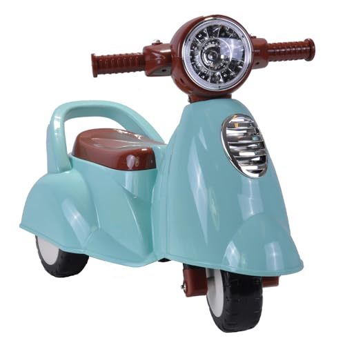 Bandits & Angels Riding Car Scooter Retro ab 1 Jahr für Jungen und Mädchen Mintgrün – grüner Laufroller mit Hupe – für drinnen und draußen – mit Stauraum von Bandits & Angels