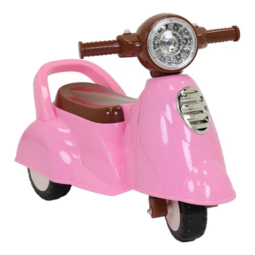 Bandits & Angels Riding Car Scooter Retro ab 1 Jahr für Mädchen Pink – Laufroller mit Hupe – für drinnen und draußen – mit Stauraum von Bandits & Angels