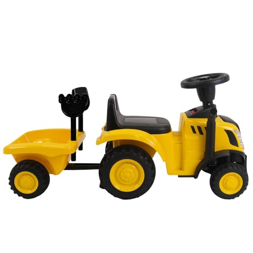 Bandits & Angels Rutschauto CAT ab 1 Jahr - Gelber Rutscher - Rutscher für Jungen - Caterpillar (Traktor mit Anhänger) von Bandits & Angels