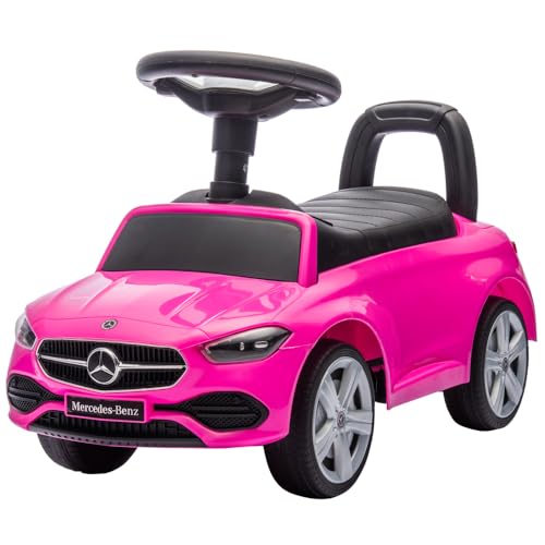 Bandits & Angels Rutschauto Mercedes-Benz C-Klasse ab 1 Jahr für Jungen und Mädchen – mit Hupe und Stauraum – Rutschauto für Kinder (Rosa) von Bandits & Angels