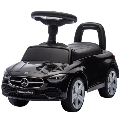 Bandits & Angels Rutschauto Mercedes-Benz C-Klasse ab 1 Jahr für Jungen und Mädchen – mit Hupe und Stauraum – Rutschauto für Kinder (Schwarz) von Bandits & Angels