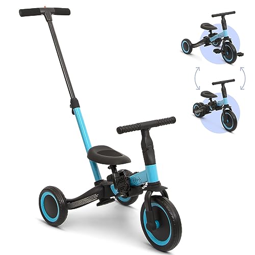 Billy 4-in-1 Kinderfahrrad mit Schiebestange Gio, Blau Billy 4-in-1 Kinderfahrrad mit Schiebestange Gio, Blau von Baninni