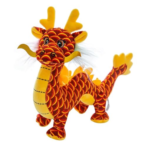 Bankeep Chinesisches Drachenplüschtier, Kuscheltier Drache Plüschtier Stofftier Kissen Spielzeug Kuscheltiere Actionfigur Kuscheltier-Plüschpuppe Flauschiges Kuschelkissen, Wohnzimmer-Wohndekoration von Bankeep