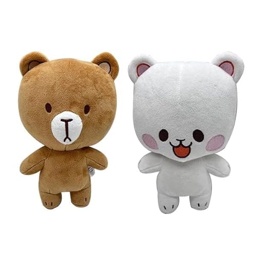 Bankeep Milk and Mocha PlushMilk and Mocha Bear Plush,Soft Stuffed Milk Bear and Mocha Bear Plushies Dolls,Cartoon Animal Anime Bear Figure Pillow Collectible Gifts for Fans (2pcs) von Bankeep