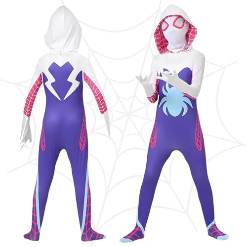 Bankeep Spider Kostüme für Kinder, Spider Cosplay Kostüme, Spider Cosplay Outfits, Spider Anime Anzug, Spider Cosplay Overall, Ghost Spider Costume, für Karneval Cosplay Party von Bankeep