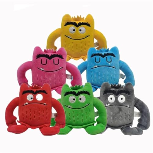 Farbenmonster Plushie, Bunte Monster Plüschtier für eine fröhliche und unbeschwerte Stimmung, Halloween oder Birthday Decorations Monster Kuscheltier Geschenke für Jungen oder Mädchen. (6PCS) von Bankeep