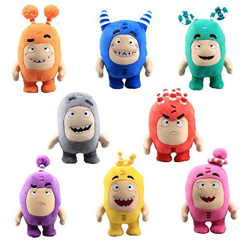 Oddbods Plüsch 18cm, süßes Oddbod-Plüschtier weiches Oddbods-Cartoon-Plüschtier Schatzsoldat Plüschpuppe Geschenk für Fans (8 Stück) von Bankeep