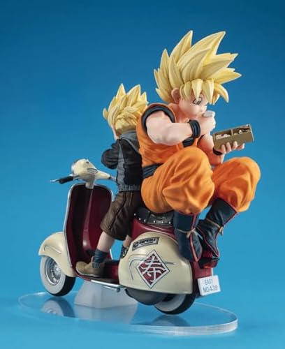 Actionfigur Goku SS & Gohan SS & Mortorbike Dragon Ball Z - Desktop Real Mccoy Ex - Megahouse - MH842139 Mehrfarbig - Sammelfigur - Ideal für Anime-Fans von Banpresto