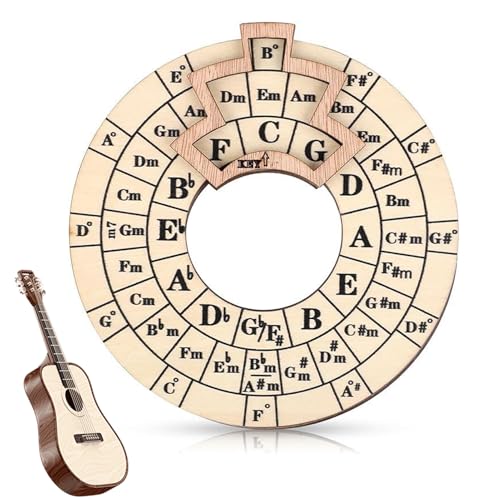 1 Stück Kreis von Fünfteln Rad Holz Melodie Werkzeug Gitarre Zubehör Musik Transposition Zubehör Musikstudio Zubehör Musik Anfänger Songwriter für Noten Akkorde Schlüssel von Bansusu