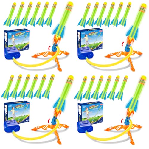 Banvih 4er-Pack Raketenwerfer für Kinder - 24 Schaumstoff-Raketen, starten bis zu 120+ ft, Outdoor-Spielzeug für Kinder von 3-8 Jahren, Sommer-Hofspiele, Geburtstagsparty-Geschenk für Kleinkinder und Banvih 4er-Pack Raketenwerfer für Kinder - 24 Schaumstoff-Raketen, starten bis zu 120+ ft, Outdoor-Spielzeug für Kinder von 3-8 Jahren, Sommer-Hofspiele, Geburtstagsparty-Geschenk für Kleinkinder und von Banvih