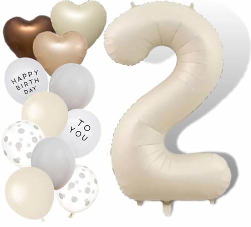 Nummer 2 Ballons 40 Zoll Creme Weiß Große Zahl Ballons für Geburtstag Party Dekorationen Nummer 2 Ballons 40 Zoll Creme Weiß Große Zahl Ballons für Geburtstag Party Dekorationen von Banyeyun