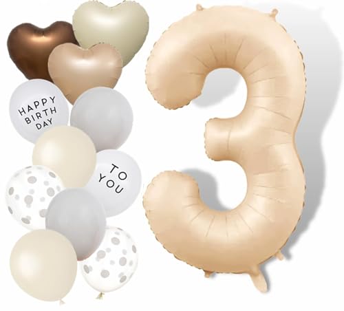 Luftballon 3 Geburtstag Zahl 3, 40 Zoll Karamell große Zahl Ballons für Geburtstag Party Dekorationen Luftballon 3 Geburtstag Zahl 3, 40 Zoll Karamell große Zahl Ballons für Geburtstag Party Dekorationen von Banyeyun