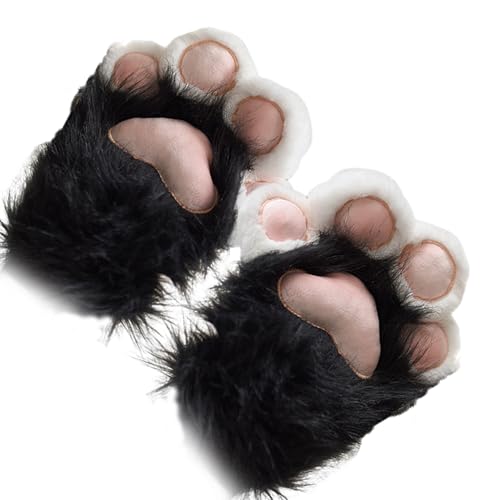 1 Paar Katzenklauenhandschuhe 11x9 Plüsch pelziger Fundfingerpfoten Handschuhe entzückende Winterkrallenklauenhandschuhe für Partys, Kostümpartys, Weihnachten, Ostern, Halloween, Fursuitpfoten 1 Paar Katzenklauenhandschuhe 11x9 Plüsch pelziger Fundfingerpfoten Handschuhe entzückende Winterkrallenklauenhandschuhe für Partys, Kostümpartys, Weihnachten, Ostern, Halloween, Fursuitpfoten von Banziaju