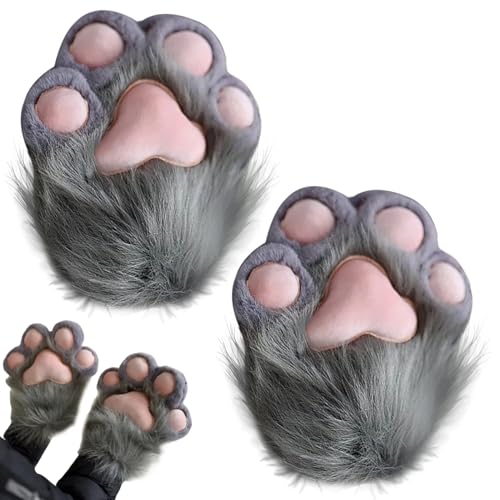 Banziaju 1 Paar pelzige Pfoten Katzenpfotenhandschuhe Plüsch Pelz Pfoten Fäutere Therian Handschuhe für Cosplay und Anime-Konvent Banziaju 1 Paar pelzige Pfoten Katzenpfotenhandschuhe Plüsch Pelz Pfoten Fäutere Therian Handschuhe für Cosplay und Anime-Konvent von Banziaju