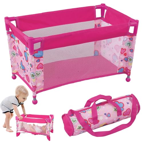 Banziaju Babypuppenkrippe für 18 '"Puppen, faltbares Babypuppenbett, Herz -Babypuppen -Playpen, Babypuppenpack und Spiel mit Tragetasche für Kinder 3+ Geschenke, Babypuppenpack und Spiel Banziaju Babypuppenkrippe für 18 '"Puppen, faltbares Babypuppenbett, Herz -Babypuppen -Playpen, Babypuppenpack und Spiel mit Tragetasche für Kinder 3+ Geschenke, Babypuppenpack und Spiel von Banziaju