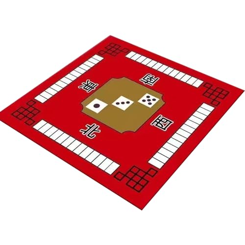 Banziaju Mahjong Table Matte, Red Mahjong Mat Anti-Schlupf Mahjong Tischmatte Rauschreduktion Mahjong Mat Wear-Resistant Mahjong Game Matte für Party, Familienspiele von Banziaju