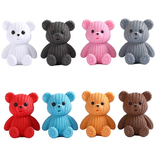 Banziaju Mini Teddybär, 8pcs Minibären farbenfrohe niedliche Pulloverbär Figur Desktop Ornamente Auto Innenausstattung Garten Figuren Tiere Skulptur Mikrolandschaft Banziaju Mini Teddybär, 8pcs Minibären farbenfrohe niedliche Pulloverbär Figur Desktop Ornamente Auto Innenausstattung Garten Figuren Tiere Skulptur Mikrolandschaft von Banziaju