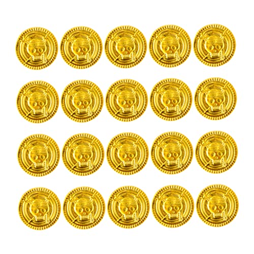 Banziaju Plastikpieffirate Goldmünze Halloween Plastik Schatzsuche Spiel Münzen Requisiten für Party 20pcs Banziaju Plastikpieffirate Goldmünze Halloween Plastik Schatzsuche Spiel Münzen Requisiten für Party 20pcs von Banziaju