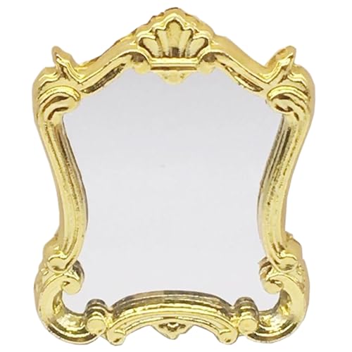 Banziaju Puppenhausspiegel, Miniatur -Wandspiegel 1/12 Skala, dekorative Puppenhausmöbel für Puppenhausdekorationszubehör, Gold, 2.13x2,60x0.24 Banziaju Puppenhausspiegel, Miniatur -Wandspiegel 1/12 Skala, dekorative Puppenhausmöbel für Puppenhausdekorationszubehör, Gold, 2.13x2,60x0.24 von Banziaju