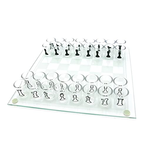 Banziaju Schachbrettglas, Glasschach -Set mit 32 PCS -Acrylbechern Schach- und Weinbecher -Schuss -Trinkglas -Schach -Set für Clubhead Cover für Erwachsene von Banziaju