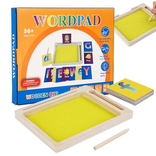 Holzsandschale für Kinder 3+, Montessori Sandtisch Lernspielzeug, Zeichnen des Bretttischs Bildungsaktivitätsschalen für Kinder, Sandschreiberschale Holzsandschale für Kinder 3+, Montessori Sandtisch Lernspielzeug, Zeichnen des Bretttischs Bildungsaktivitätsschalen für Kinder, Sandschreiberschale von Banziaju