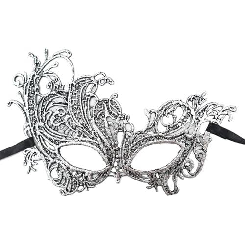 Masquerade -Maske, Silberspitzenmaske für Paare Frauen Mann mit Band bequemer Fit Halbmaske für Maskerade -Balls Party und Karnevalgras, Maskerade -Maske, Spitzenmaskerade -Maske Masquerade -Maske, Silberspitzenmaske für Paare Frauen Mann mit Band bequemer Fit Halbmaske für Maskerade -Balls Party und Karnevalgras, Maskerade -Maske, Spitzenmaskerade -Maske von Banziaju
