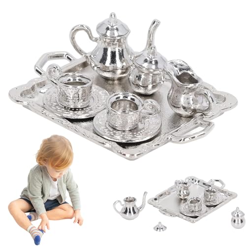 Mini -Tee -Set, Metall 1/12 Miniature -Tee -Set, Vintage -Muster winziges Tee -Set, dekorative Mini -Tee -Tassen -Tablett -Kit für Dollhouse Mini House Ornament, Mini -Tee Tassen Mini -Tee -Set, Metall 1/12 Miniature -Tee -Set, Vintage -Muster winziges Tee -Set, dekorative Mini -Tee -Tassen -Tablett -Kit für Dollhouse Mini House Ornament, Mini -Tee Tassen von Banziaju