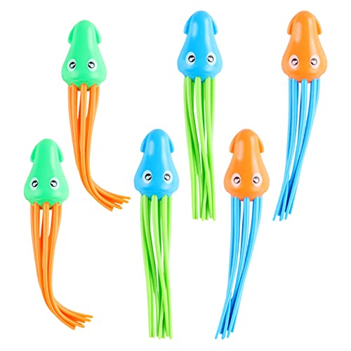 Octopus Schwimmbad Spielzeug, Schwimmbad Spielzeug Tintenfleisch Tauchspielzeug Kid Octopus Sommertauchspielzeug Unterwasser -Tauchspiel für Kinder Sommergeschenk 6pcs Badspielzeug von Banziaju