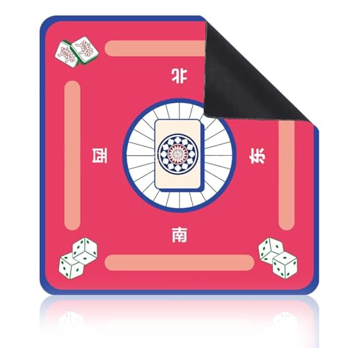BaoBaJiu Mahjong-Matte – rutschfeste Gaming-Matte mit Geräuschreduzierung, wasserabsorbierendes und rutschfestes Design – Poker-Tischmatte for Mahjong/Poker/Brett/Karten/Domino(A-1,39.37in*39.37in) von BaoBaJiu