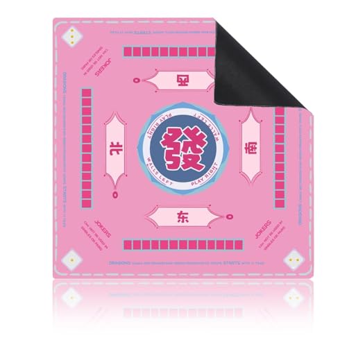 BaoBaJiu Mahjong-Matte – rutschfeste Gaming-Matte mit Geräuschreduzierung, wasserabsorbierendes und rutschfestes Design – Poker-Tischmatte for Mahjong/Poker/Brett/Karten/Domino(B-1,39.37in*39.37in) von BaoBaJiu
