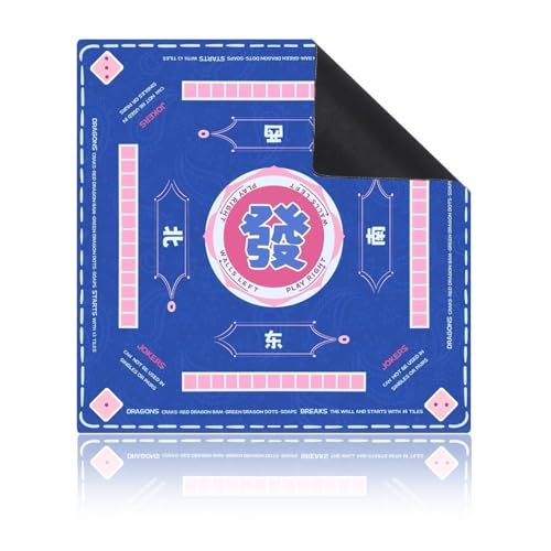 BaoBaJiu Mahjong-Matte – rutschfeste Gaming-Matte mit Geräuschreduzierung, wasserabsorbierendes und rutschfestes Design – Poker-Tischmatte for Mahjong/Poker/Brett/Karten/Domino(B-2,39.37in*39.37in) von BaoBaJiu