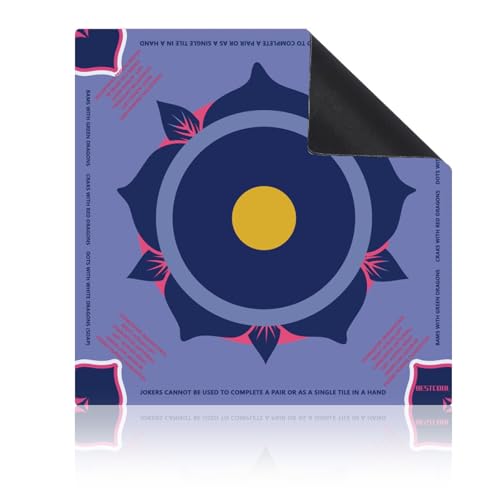 BaoBaJiu Mahjong-Matte – rutschfeste Gaming-Matte mit Geräuschreduzierung, wasserabsorbierendes und rutschfestes Design – Poker-Tischmatte for Mahjong/Poker/Brett/Karten/Domino(C-1,39.37in*39.37in) von BaoBaJiu