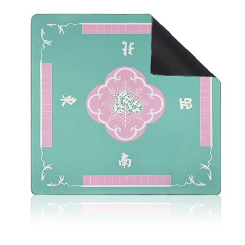 BaoBaJiu Mahjong-Matte – rutschfeste Gaming-Matte mit Geräuschreduzierung, wasserabsorbierendes und rutschfestes Design – Poker-Tischmatte for Mahjong/Poker/Brett/Karten/Domino(E-1,23.62in*23.62in) von BaoBaJiu