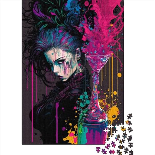 1000-teiliges Puzzle mit farbenfroher Frau für Erwachsene, Puzzle, Puzzle für Erwachsene, einzigartige Heimdekoration und Geschenke, Geburtstagsgeschenk, 1000 Teile (75 x 50 cm) von BaoFFF