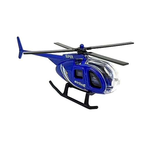 Baoblaze 1/64 Diecast Legierung Hubschrauber Flugzeug Modell, 1/64 Diecast Alloy Helicopter, Rettungshubschrauber Modell für Kinder Urlaub Weihnachten Geschenk Sammlung Desktop Ornament, Blau von Baoblaze