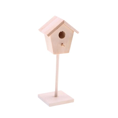 Baoblaze 1:12 Miniatur-Puppenhaus-Vogelhaus, freistehendes Holz-, Simulations-Vogelhütte für Gartenzubehör, Ornamente, DIY-Szene von Baoblaze