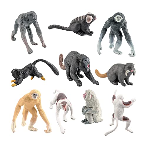 Baoblaze 10 Stück Kunststoff Mini Affen Figuren Schulprojekt für von Baoblaze
