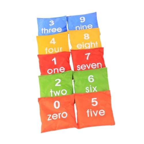Baoblaze 10x Number Beanbags werfen Tasche im Freien Sport buntes Cornhole -Spiel Kognitiver Sandsack für Kindergarten Vorschule im Klassenzimmer von Baoblaze