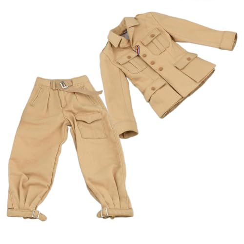 Baoblaze 2-teiliges Uniform-Komplettset im Maßstab 1/6, Kostüm-Outfit, Miniatur-Kleidung und Hose für 12-Zoll-Anzieh-Actionfiguren für Männer von Baoblaze