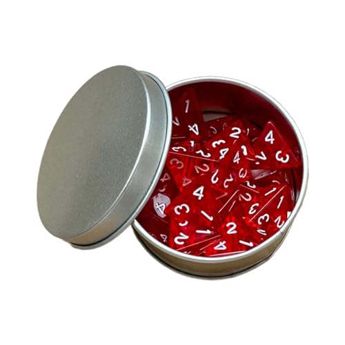 Baoblaze 25 Stück 4-seitige Würfel Rollenspiel Würfel Acryl Polyeder Würfel Set D4 16mm, Rot von Baoblaze