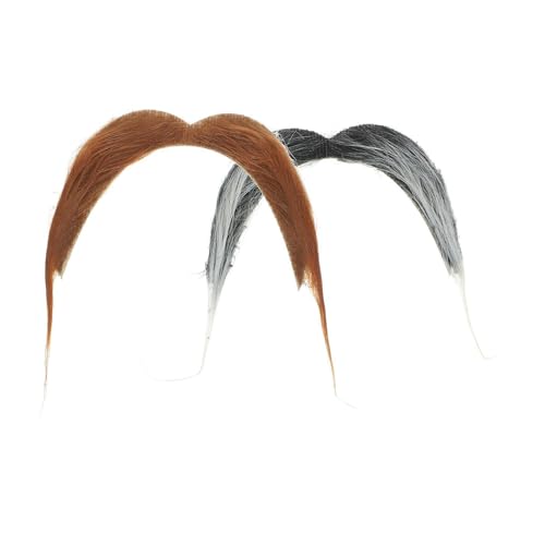 Baoblaze 2X Gefälschter Schnurrbart, Neuheit, Gefälschter Bart für Rollenspiele, Cosplay, Maskerade, Festival von Baoblaze