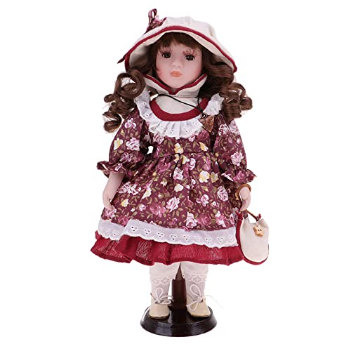 Baoblaze 30cm Porzellanpuppe Mädchen Menschen Figuren mit Halter Geschenk Baoblaze 30cm Porzellanpuppe Mädchen Menschen Figuren mit Halter Geschenk von Baoblaze