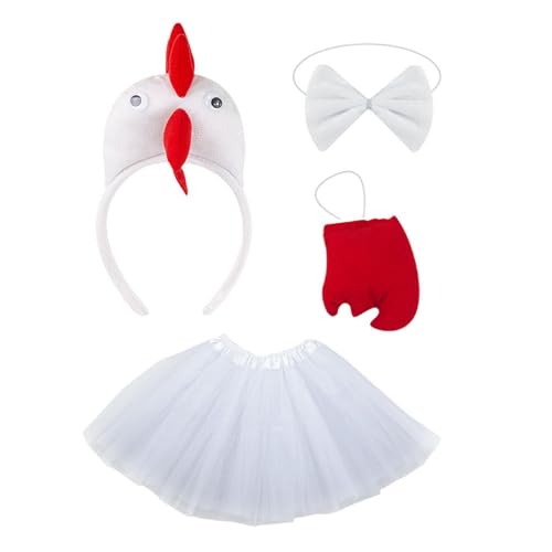 Baoblaze 3D Chicken Kostüm Set süßes Hühnchen -Stirnband für Halloween Party Holiday Cosplay, Weiß Baoblaze 3D Chicken Kostüm Set süßes Hühnchen -Stirnband für Halloween Party Holiday Cosplay, Weiß von Baoblaze