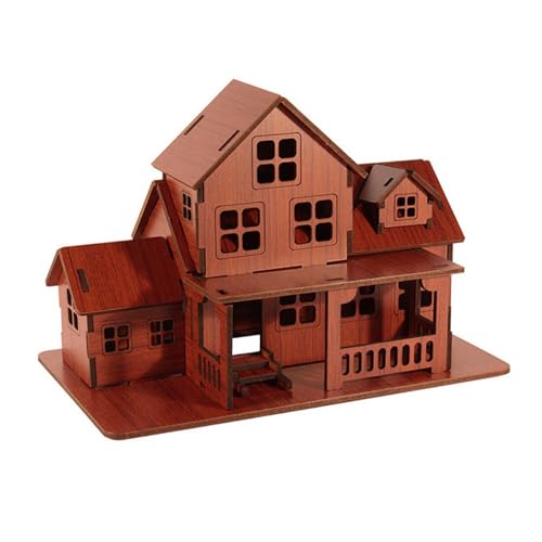 Baoblaze 3D-Holzpuzzle, Hausmodell, Denkaufgabe, einzigartige Holzhüttengebäude, Kinder-Konstruktionsspielzeug, Dekor, Hütte von Baoblaze