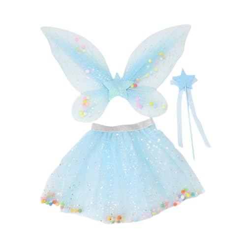 Baoblaze 3X Mädchen Tutu Rock und Set Geschenk Rollenspiel Outfits Kostüm, Blau Baoblaze 3X Mädchen Tutu Rock und Set Geschenk Rollenspiel Outfits Kostüm, Blau von Baoblaze