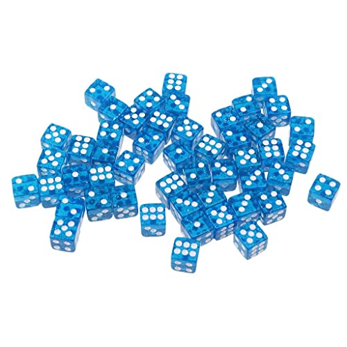 50 Stücke Acryl Sechsseitige D6 Würfel 12mm für Rollenspiel, Blau von Baoblaze