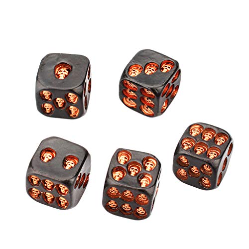 Baoblaze 5Pcs 6 Seitige Würfel Set, Bunt Würfel Spiel, 18mm Spielwürfel Würfelset, Dice Spielwürfel für Bar Brettspiel Würfelspiele DND RPG Tischspiele Standardwürfel Lehre Mathe, Gold von Baoblaze